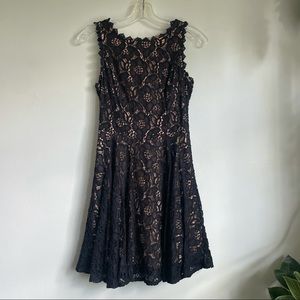 black floral lace dress